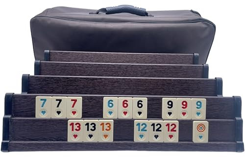 Generisch OkeyKub-Premium Rummy, Rommé, Okey Set aus Holz mit Stabiler Tragetasche