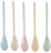 Weenwill Cuillere Longue en Plastique,6 Pièces Petite Cuillères Cuillere a Cafe Colorées Reutilisable Cuilleres a Dessert Long Manche Cuillères pour Dessert,Café,Crème Glacée