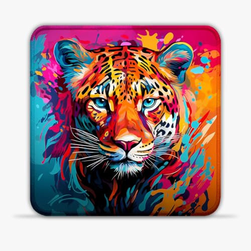 Tapis Souris Motif léopard Africain (11 8 Pouces) - Tapis Souris Jeu en Tissu SU - Suivi sans délai - - Tapis Souris Portable antidérapant pour Ordinateur et Ordinateur Portable