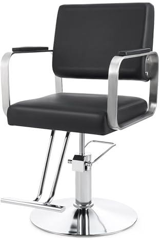 CO-Z Salon Chair for Hair Stylist with 45 to 60 cm Seat Elevation,Adjustable Height Hydraulic Hairdressing Chair with Weighted Steel Base 250 kg Capacity for Beauty Salon Barber Shop Tattoo Parlor