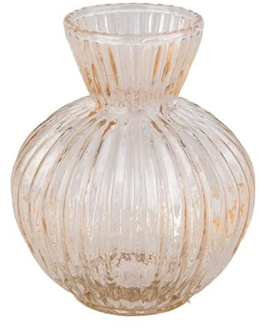 mica Living Vase bauchig Rose/klar - ca. 9 x 12,5 cm