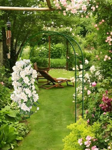 Rosenbogen Stabil Schwer Gartenbogen Metall Für Kletterpflanzen Rosenbögen Als Rankhilfe Romantischer Hochzeitsbogen Für Geburtstage, Hochzeiten, Und Romantische Abende(Grün,280cm x 250cm/9.2ft x 8.2f