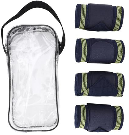 Senrusa 4pcs Elastic Horse Leg Bandages Breathable Elastic Equine Wrap Prevent Night Swelling