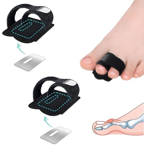 2 correctores de dedos en martillo, férulas de los dedos en martillo, corrección de juanetes con almohadilla de aluminio para dedos de los pies en martillo para corregir dedos curvos, mujeres y