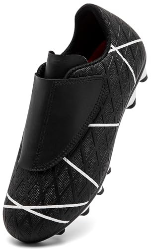 VTASQ Zapatos de Fútbol Niño Profesional Zapatos de Entrenamiento Adolescentes Aire Libre Deporte Atletismo Botas de Fútbol Cesped Artificial Zapatillas de Fútbol Negro EU35