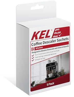 KEL – Coffee Machine Descaler Sachets – 5 x 50g – Fast-Acting Limescale Remover – Eco-Conscious Descaling Powder – For Espresso – Pod – Bean to Cup Machines