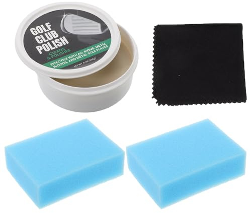 FOMIYES Golf Iron Cleaner Polish Kit with Scratch Remover Club Cleaning Cloth and Sponges Portable Golf Clubs Polishing Set for Groove Maintenance