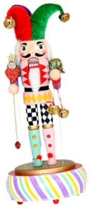 RadianceBiz Clown Ballerino Schiaccianoci Bambola Tradizionale per Caminetto Tavolo Da Casa