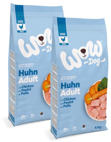 WOW Dog Hunde Trockenfutter mit Huhn 2 x 6kg | ohne Getreide & Zucker