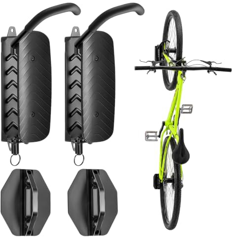 Menbiecey 2 Stück Schwenkbare Fahrrad Wandhalterung, Fahrradhalterung Wand ohne schweres Heben, platzsparender Fahrradständer für die Garage, einfaches Einhängen und Aushängen, kann bis zu 30kg halten