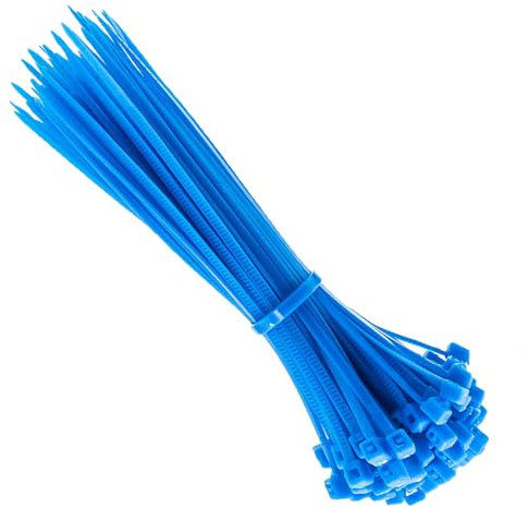 KafTon Pack of 100 Blue Cable Zip Ties, UL Nylon, Perfect for PC, Bicycle Tie Wrap DIY Home Wire Vegetable Garden Office (370mm x 7.6mm) Blue