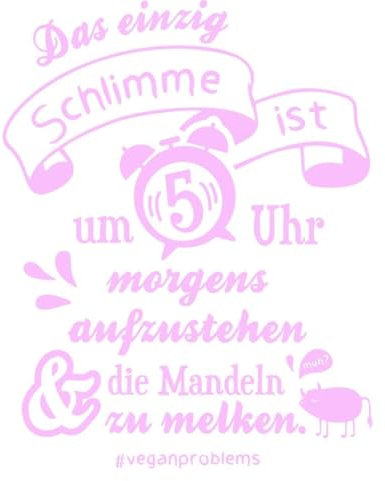 CLICKANDPRINT Aufkleber » Vegane Probleme - Mandeln melken, 30x23,6cm, Glasdekor Frosted Glass rosa • Dekoaufkleber / Autoaufkleber / Sticker / Decal / Vinyl