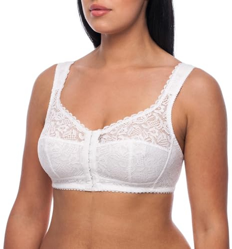 frugue Women's Front Fastening Bra Plus Size Wireless Minimiser Support UK