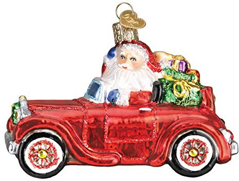 Old World Weihnachtsmann im antiken Auto, Mehrfarbig