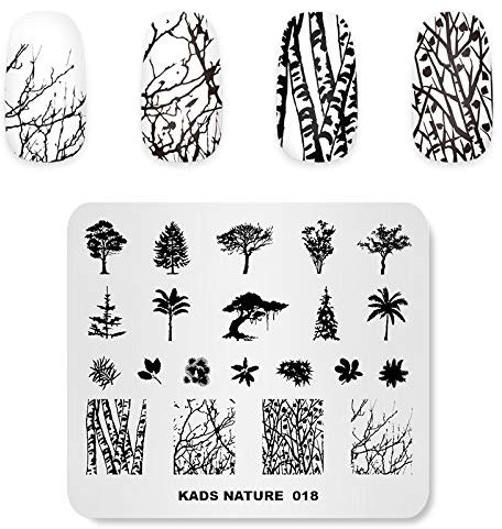 KADS Nail Stamping Plate Tree Nature Template Image Design Plates for Nail Art Decoration and DIY Nail Art (NA018)