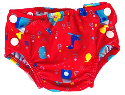 Popolini Schwimmwindel Badehose Badewindel (Birdy Red, L (8-15kg))