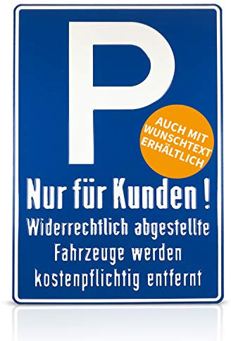Betriebsausstattung24 Parkplatzschild Nur für Kunden… - Aluminium, geprägt - BxH 40,0 x 60,0 cm - Kundenparkplatz