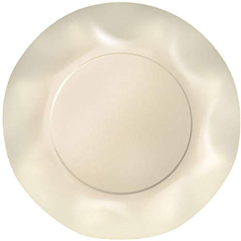 Zeus Party Piatti Piani Carta Plastificata Tinta Unita con Bordi Ondulati 25cm (Avorio)