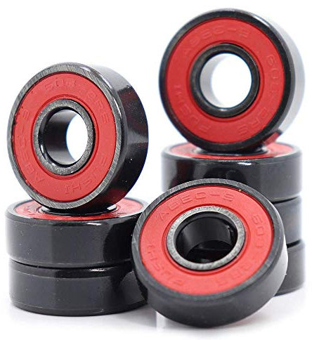 608RS Lager, 8x22x7mm ABEC-9 Rot versiegelt mit Fettkugellagern, High Speed 608-2RS für Skateboard (Pick von 8 Stk) (RED)
