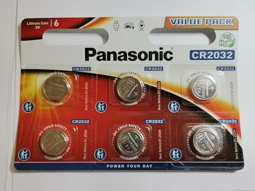 Panasonic Blister 6 Batterie Litio Pulsante CR2032