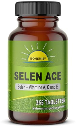 Selen ACE mit 220 mcg Selen + Vitamine A, C, E, 365 Tabletten, ohne Zusätze