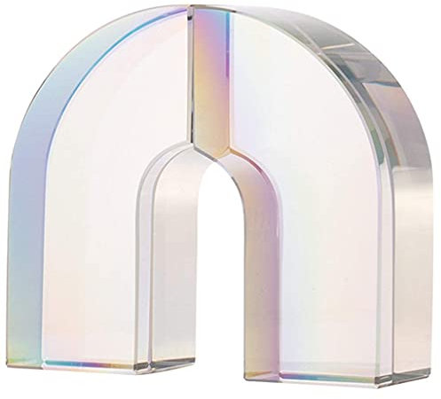 GAXQFEI Dekorative Buchstützen Buchenden Modernes Transparentes Glas Buchstützen Im Wohnzimmer, Schwere Rutschfeste Buchhalter Für Den Haushalt, Einstellbare Buchstände Im Büro/Klar/14 * 5 * 12.7Cm