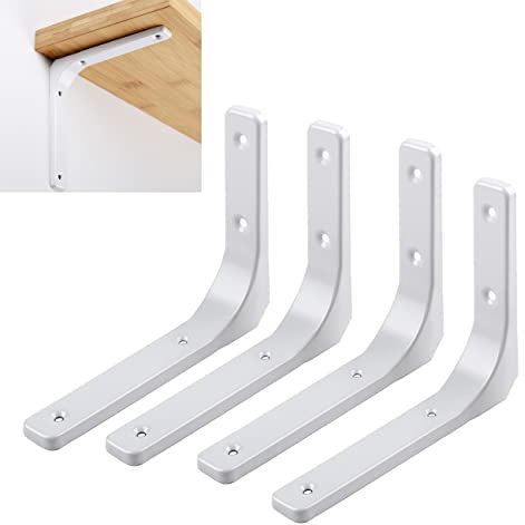 Tianyis 4 Stück Regalwinkel Wandhalterungen Regalträger, L Form, Winkel Wandhalterung Schwerlast, Schwerlast Regal Halterung, Rostfreier Stahl Regalhalter, 150 * 125mm mit Schrauben