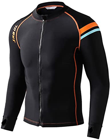 MYENA Trajes de Buceo para Surf de Hombre, Pantalones de Chaqueta de Surf de Talla Grande 4xl-5xl, Camisa de baño UV, Traje de baño de Manga Larga, Medias de Buceo para navegar,Jacket,5XL