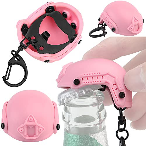 AQ zxdc Tire-Bouchon À Bière, Ornement de Porte-Clés, Creative 1: 1 Réplique Fast Tactique Casque Forme Conception Jouet Ornements, pour Porte-Clés, Collection de Fans Militaires,Rose,10Pcs