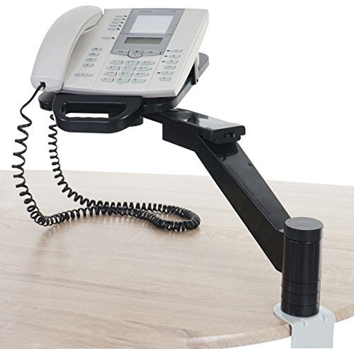 Mendler Telefonarm T555AM, Telefonhalter Telefonschwenkarm Tischhalterung, schwarz