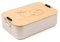 TROIKA Lunchbox mit Bügelverschluss und Apfelmotiv aus Aluminium und Bambus, Deckel als Schneidebrett verwendbar, Maße: 23,6cm x 14,7cm x 7,2cm, BOX30-A187