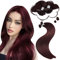 Moresoo 20 Zoll Weinrot Human Hair Bonding Extensions Echthaar Hot Fusion Utips Individuell Remy Extensions Keratin Haarverlängerung Echthaar Rot #99J 1g/s 50G/50Strähne