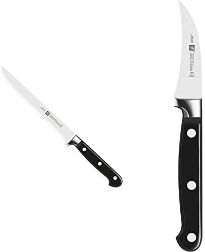 Zwilling Professional S Filiermesser, Klingenlänge: 18 cm, Schwarz & 1001437 31020-051 Professional S Schälmesser, Rostfreier Spezialstahl,Sonderschmelze,genietet,Vollerl,70mm,schwarz