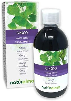 Ginkgo (Ginkgo biloba) Leaves Alcohol-Free Mother Tincture Naturalma - Liquid Extract Drops 500 ml - Food Supplement - Vegan