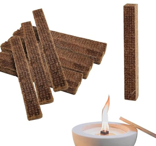 Dauerdocht für Wachsfresser, 10 Stück Dauerdocht Kerzendocht Dicke, Kerzen Docht für Betonfeuer, Schmelzlicht & Kerzenrestefresser, 1 cm