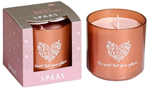 Spaas® Duftkerze Duftkerze Geschenk Kerze in Glas 30h Brenndauer Duftkerze mit Aufschrift, Geschenk für Weihnachten, Geschenkset: Glaskerze in edle Geschenkdose (HEART Kerze (Myrrhe und Kardamom))