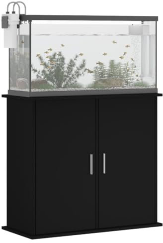 Gecheer Support pour Aquarium 81x36x73 cm Bois D'ingénierie, Meuble de Base pour Aquarium, 4 Compartiments avec Portes Table D'aquarium pour Réservoir de Poisson