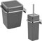 bremermann 2tlg. Bad-Set Savona, Kosmetikeimer 6 Liter und WC-Garnitur mit Wandhalterung, eckig (Kunststoff-grau)