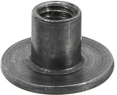 QUARKZMAN M5 T-Nüsse, 24 Stück Karbonstahl T-Nut Runde Basis Schweißmuttern 8mm Höhe Durchgangsloch Flansch Einsetzmuttern mit weiblichem Gewinde, Dunkelgrau