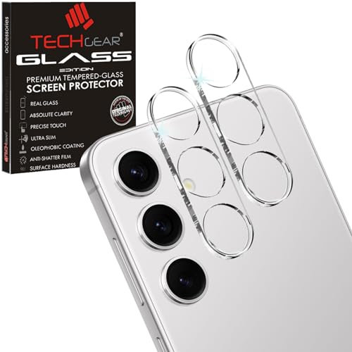 TECHGEAR for Samsung Galaxy S24 Plus Camera Lens Protector [2 Pack] FULL Lens Protectors, Scratch-Resistant Ultra HD 9H Clear Tempered Glass Lens Cover for Samsung S24+ 5G
