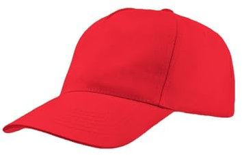 Mr. Gadgets Cappello per Bambini con Visiera - Regolabile 100% Cotone - Padel Baseball Tennis Sport e Tempo Libero (Rosso)