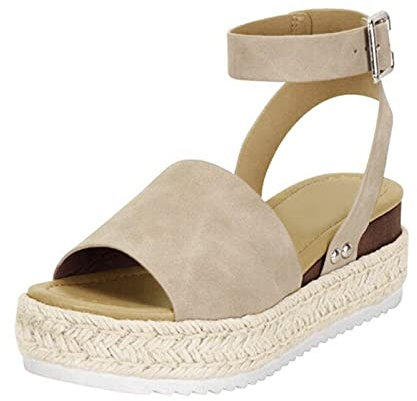 Scarpe Donna Estive Piscina Platform Comode Scarpe Espadrillas Zeppa Lacci Casual Sandali Aperta Ortopediche Sandalo Eleganti con Tacco Ciabatte