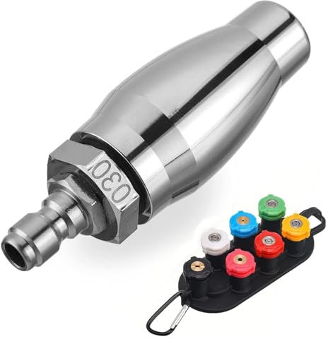 XdealCozyxc 1.8GPM 4000PSI Pressure Washer Turbo Nozzle, 1/4 Inch Quick Connect, Orifice 3.0 with 7 Pieces Spray Nozzle Tips Kit