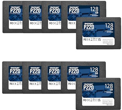 Patriot P220 128GB Internal SSD - SATA 3 2.5 - Solid State Drive Retail 10 Pack - P220S128G2510