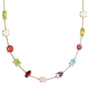 SINGULARU - Collana Drop Orchidea. Collana in Ottone con Placcatura Oro 18Kt e Cristalli Colorati. Gioielli da Donna