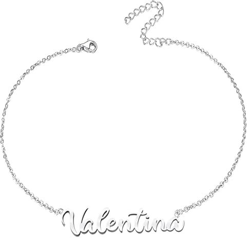 various Armband für Damen mit Namen, Edelstahl, personalisierbar, Silber, für Damen, personalisierte Geschenke für Frauen, Mütter, Mädchen, Paare, beste Freundin, 190mm, Legierter Stahl
