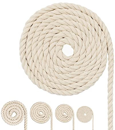 Cordoncino di cotone, corda di filato macramè, molte misure, corda di cotone per lavori fai da te, regali (6 mm (5 m)