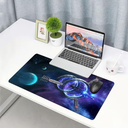 EYLOZS Großes Gaming-Mauspad mit genähten Kanten,mit rutschfeste Unterseite,Sprungtor nach Anuradha-Prime,Cooles Schreibtischpad für Tastatur und Maus,30x80 cm