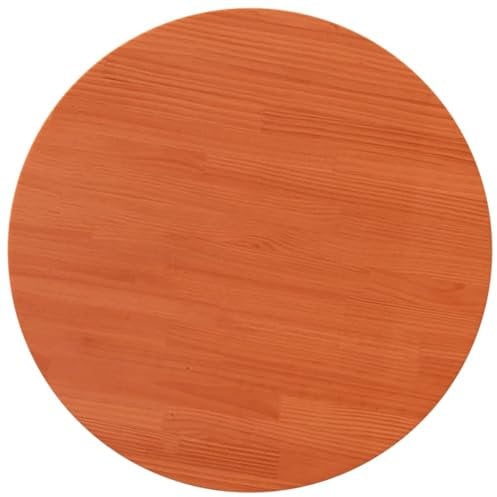 vidaXL Dessus de Table Rond Cire Marron Ø90x2,5 cm Bois de pin Massif, Dessus de Table en Bois, Dessus de Table Rond, Planche de Remplacement