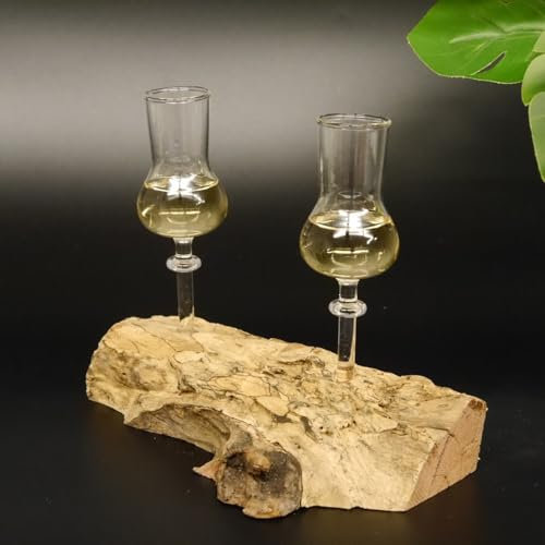 GTK Geweihe & Trophäen Krumholz Schnapsanbieter 2 Gläser mit Stiel auf Wurzel Steckglas Set Schnaps Geschenk Neu #27.60.1.17